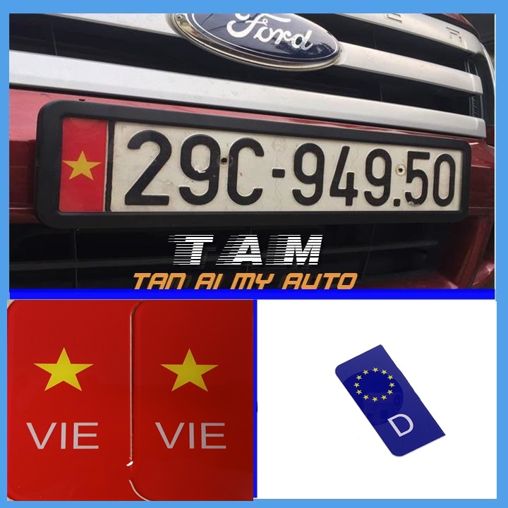 Khung Biển Số Ô Tô Châu Âu kích thước cũ khung thép viền nhựa tự lắp đặt đơn giản dùng cho biển kích thước rộng 11cm dài 47 cm