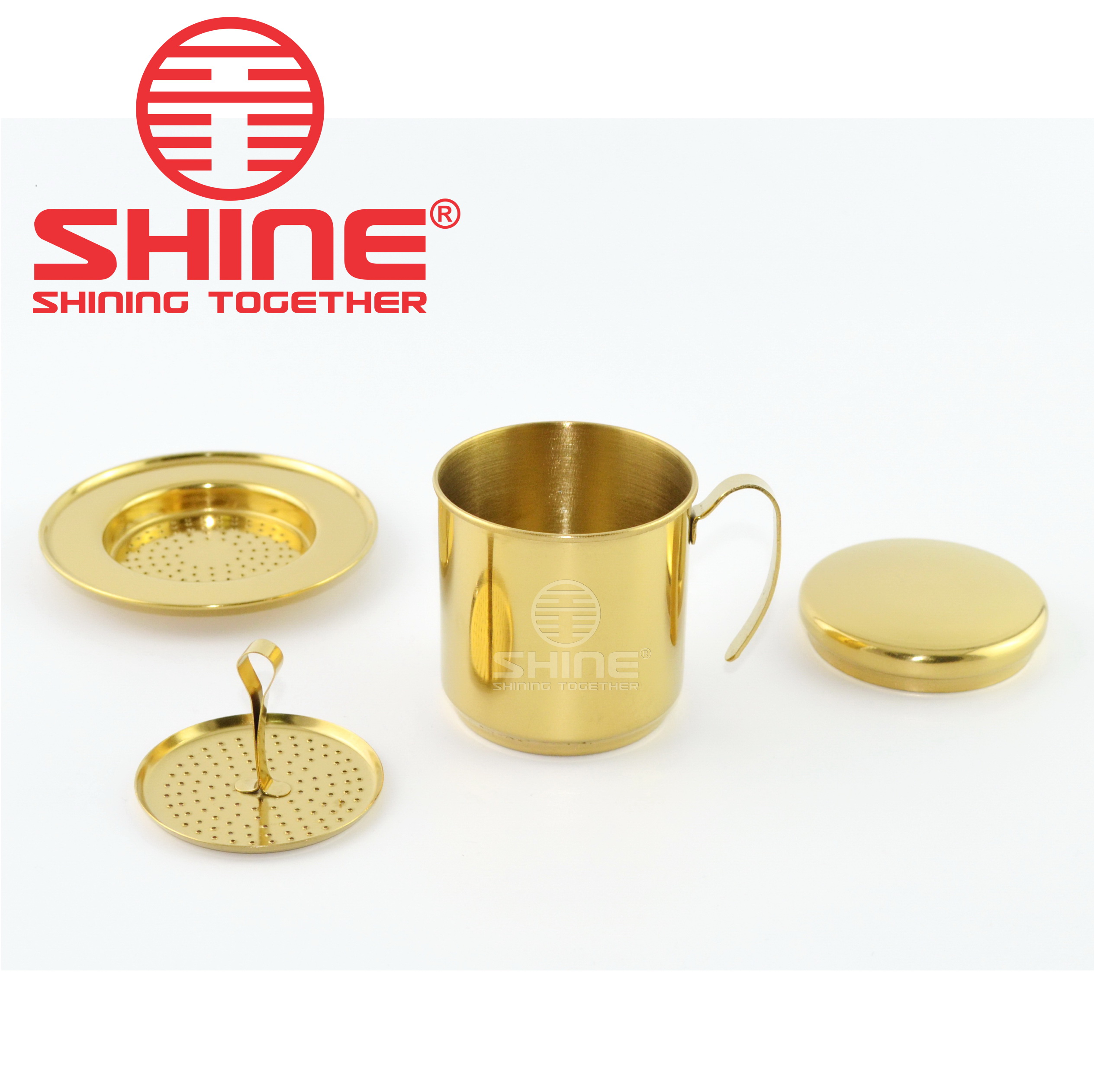 Phin cafe Inox 304 mạ vàng