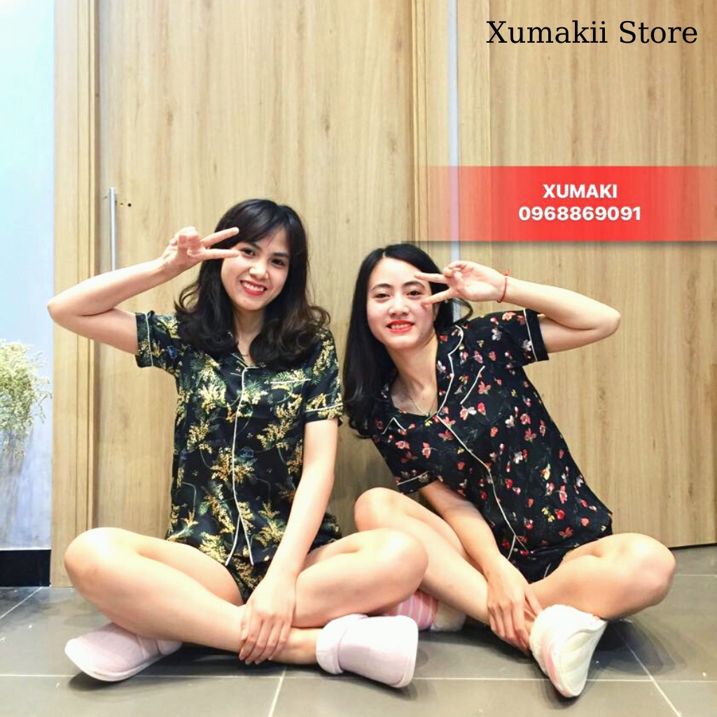 Bộ pizama nữ nohk nhiều hoạ tiết nhiều màu chất lụa, thô