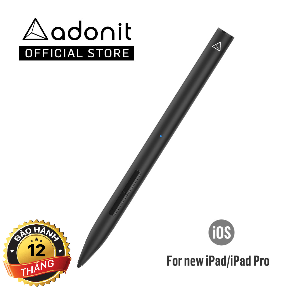 Bút cảm ứng Adonit Note Plus chống tì tay tự động cho Ipad Gen 6/Gen7, Air 3, Mini 5, Ipad Pro 11, Ipad Pro 12.9 và Newer