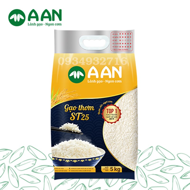chính hãng gạo thơm st25 đặc sản sóc trăng túi 5kg - gạo ngon nhất thế giới 4