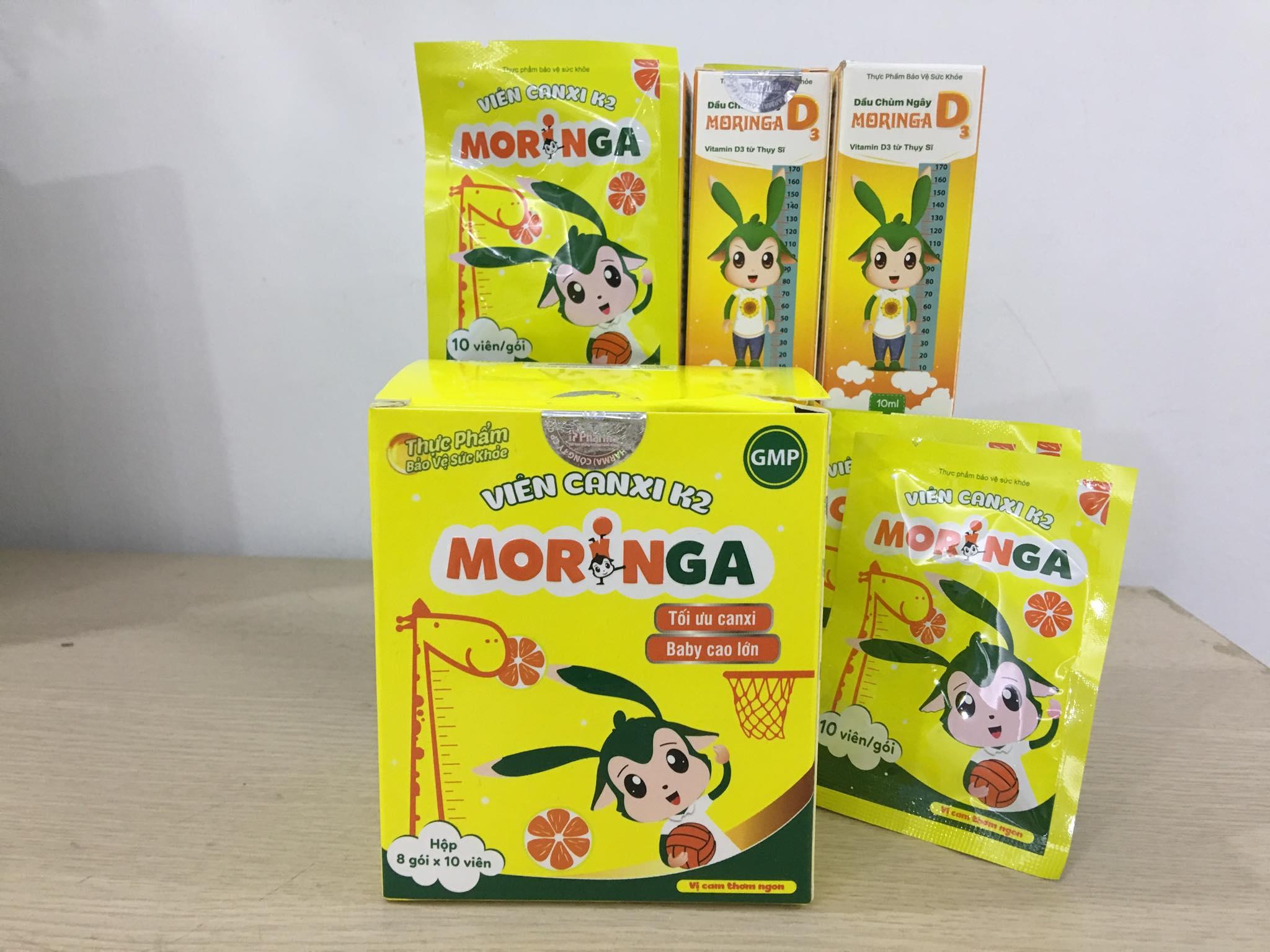 COMBO Dầu Chùm Ngây Moringa D3 (phát triển chiều cao) - tặng 1 gói Viên Canxi K2 Moringa