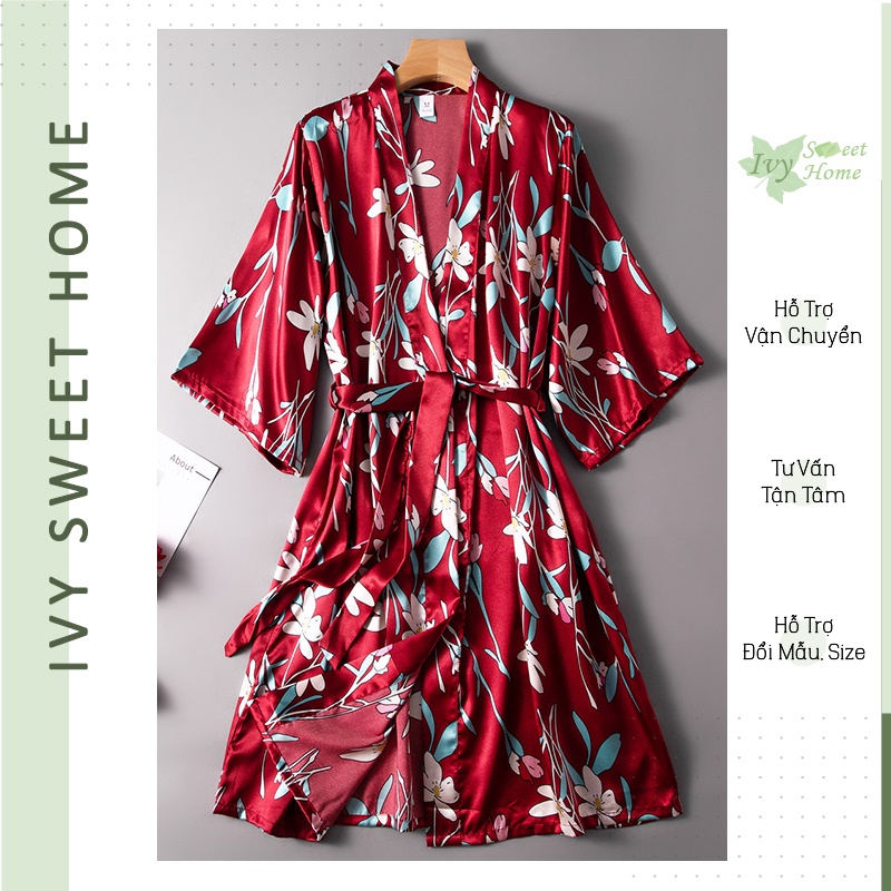 Áo kimono ngủ lụa 🌸 yukata mặc nhà