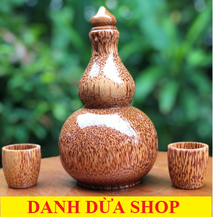 Có video hồ lô đựng rượu gỗ dừa - hàng loại 1 - danh dừa shop