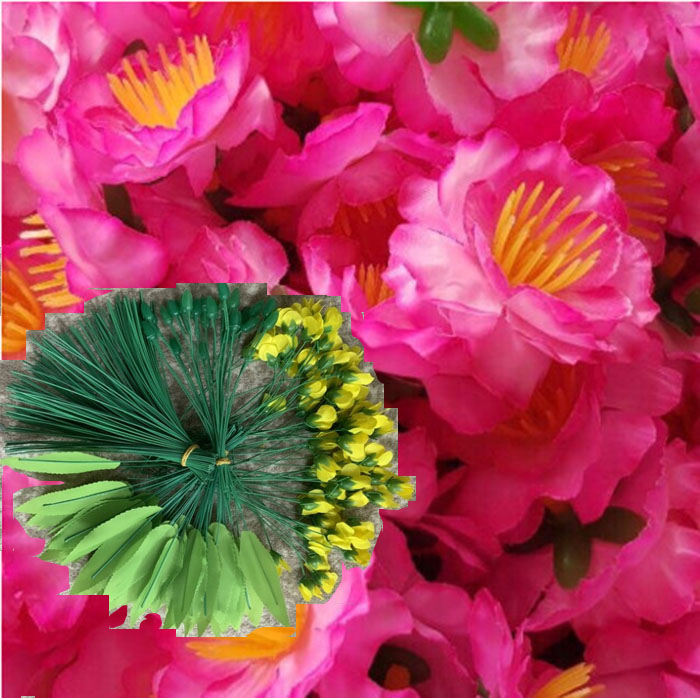 [HCM]800gram hoa đào  rời + 200gram kẽm lá nụ xanh búp mai giả đào giả trang trí cây mai đào