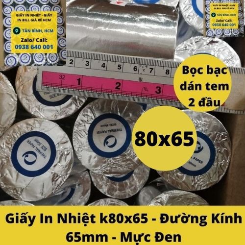 Giấy in bill k80x65 - giấy in nhiệt k80 đường kính 65mm