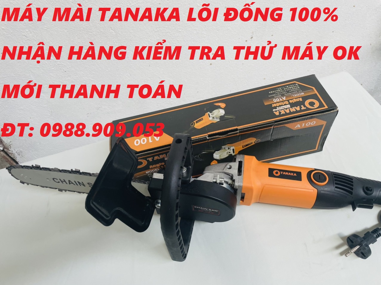 Combo máy mài kèm lưỡi cưa xích cắt cây