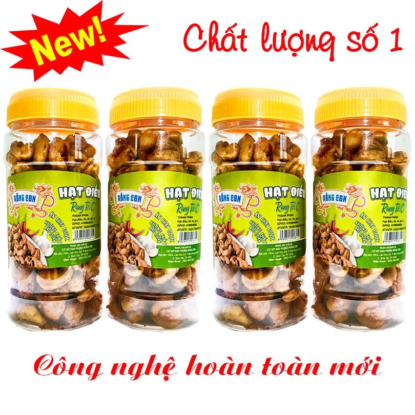 Snack hạt điều rang tỏi ớt 4 hộp - đồ ăn vặt