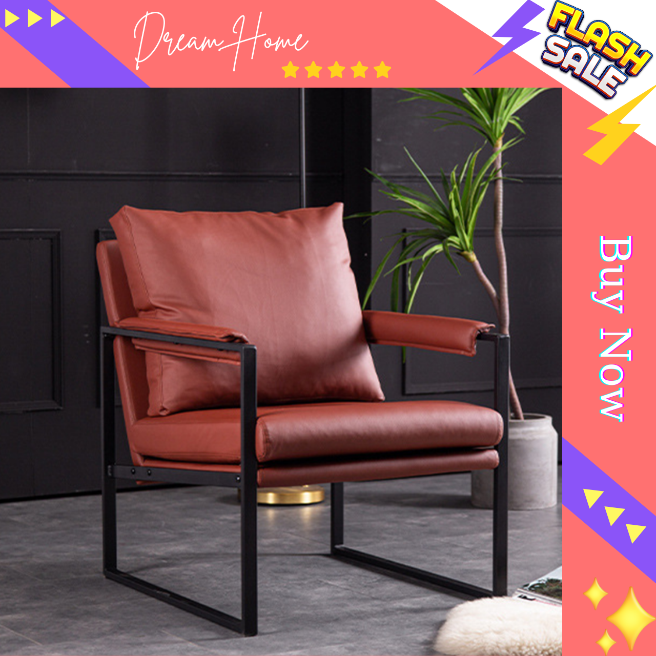 Ghế Sofa Da Pu phong cách hiện đại, Sofa đơn Dream_Home