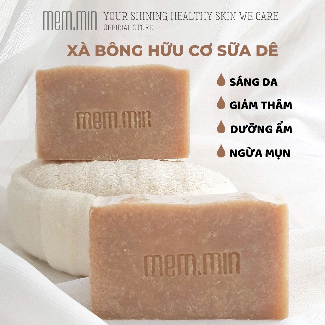 Memmin. xà bông hữu cơ goatmilk coconut+shea. 100% tự nhiên. 100gr