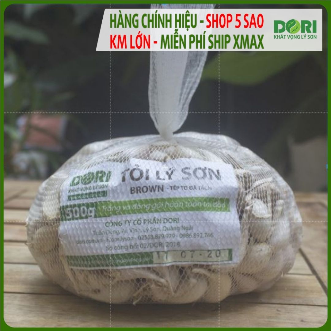 [HCM]Tỏi Lý Sơn Dori Brown - Loại tỏi tách tép to - Túi lưới 500g - Trồng tại đảo Lý Sơn - Cam kết đúng xuất xứ - Hoàn tiền 200% nếu sai cam kết - Dùng để ăn sống hoặc chế biến