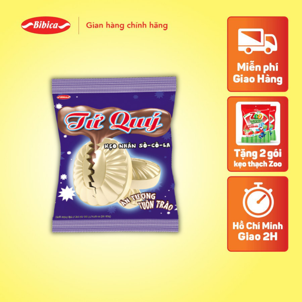 Kẹo Tứ Quý Bạc Hà Sữa Nhân Socola Bibica 100g