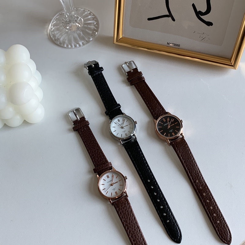 Vintage vòng nhỏ Dail da Watch Phụ nữ Wrist Watch Casual thời trang