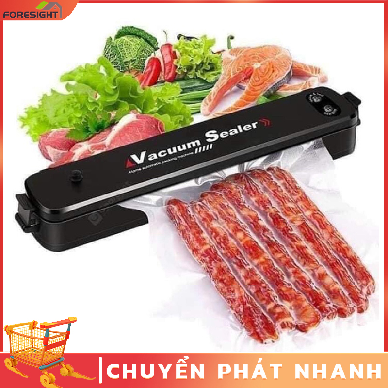 Máy Hút Chân Không Thực Phẩm - Máy Hút Chân Không Vacuum Sealer Mini Cao Cấp Tự Hàn Miệng +  Tặng Kèm 10 Túi Hút Chân Không