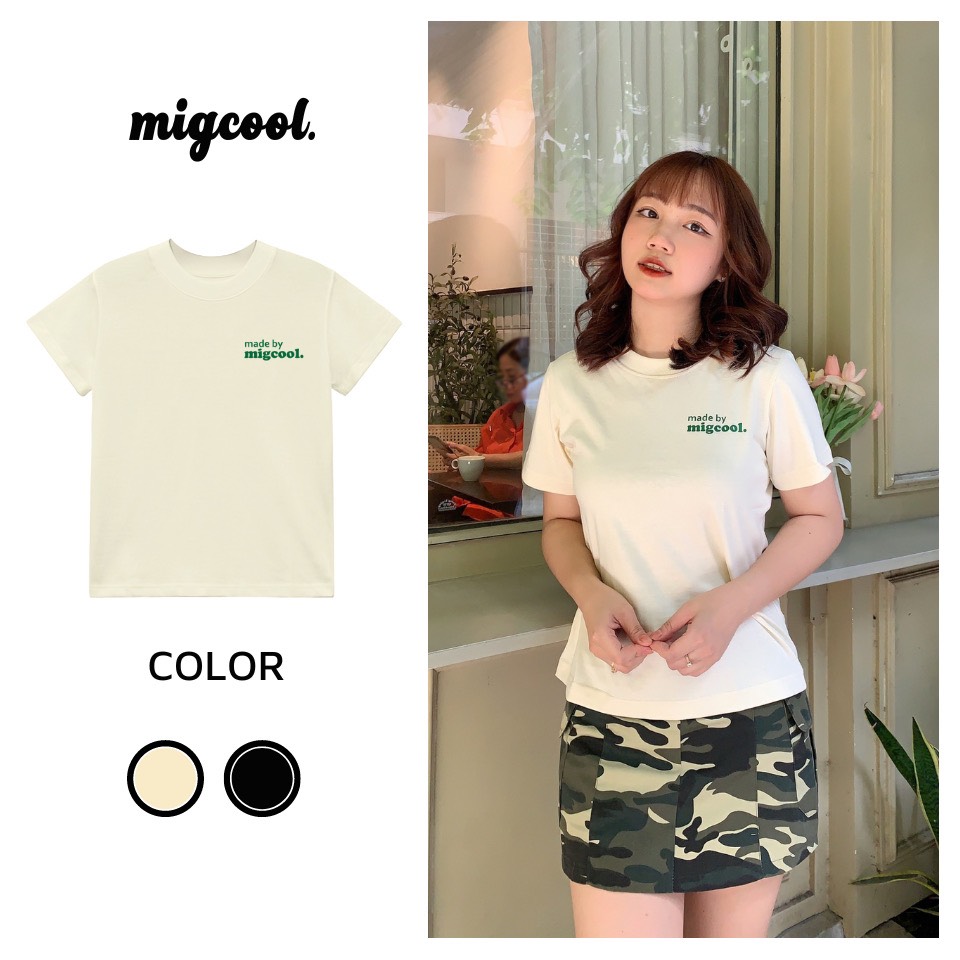 Áo baby tee summer x migcool, áo thun nữ 100% cotton co dãn 2 chiều new 2023 by migcool sm01