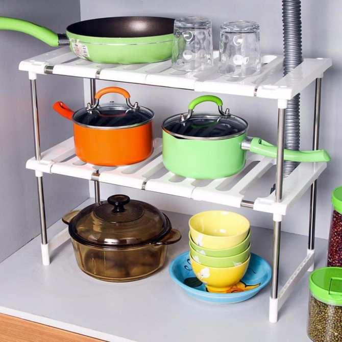 Kệ gầm bếp 2 tầng đa năng tiện dụng tiết kiệm không gian nhà bếp, kệ để nồi niêu xong chảo