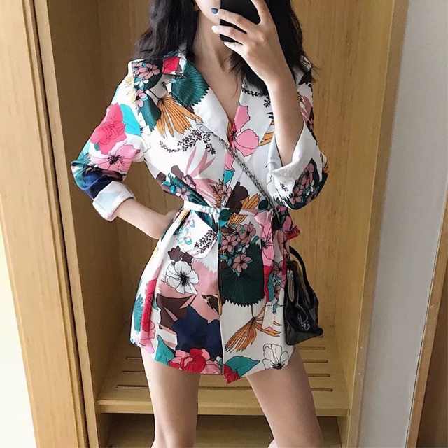 Áo khoác vest dáng váy mặc đc 2 kiểu