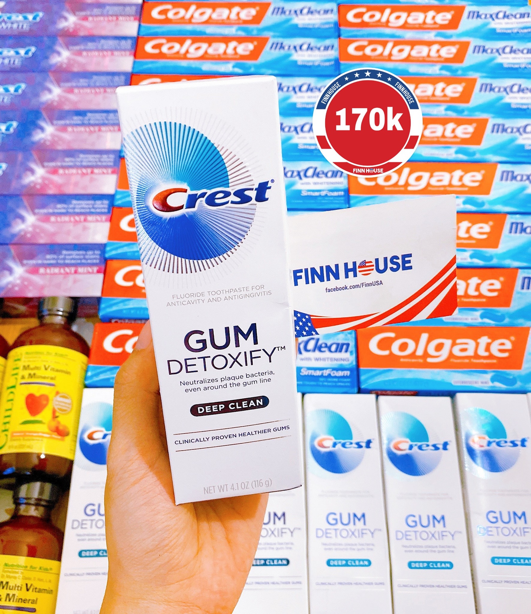 Kem đánh răng crest gum detoxify 116g