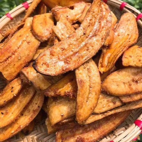 500g chuối sấy mè gừng loại ngon - đồ ăn vặt