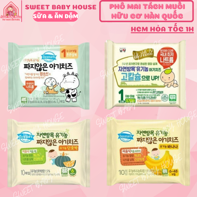 Phô mai tách muối hữu cơ De Vinch Hàn Quốc cho bé ăn dặm từ 6 tháng. Date 1/2025 - Sweet Baby House