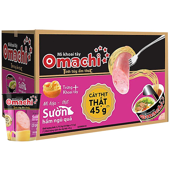 Thùng 24 ly mì khoai tây Omachi Sườn hầm Ngủ quả 113g