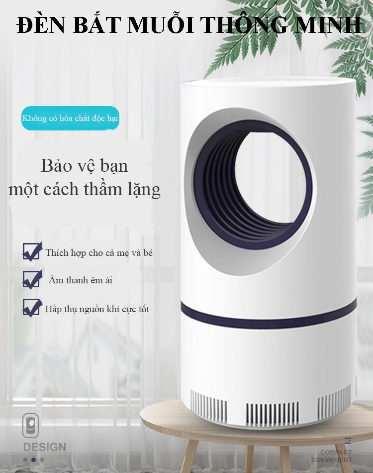 Đèn bắt muỗi thông minh led 360 độ hình Trụ - Venado Không dùng hóa chất, không gây hại sức khỏe, an toàn cho mẹ và bé
