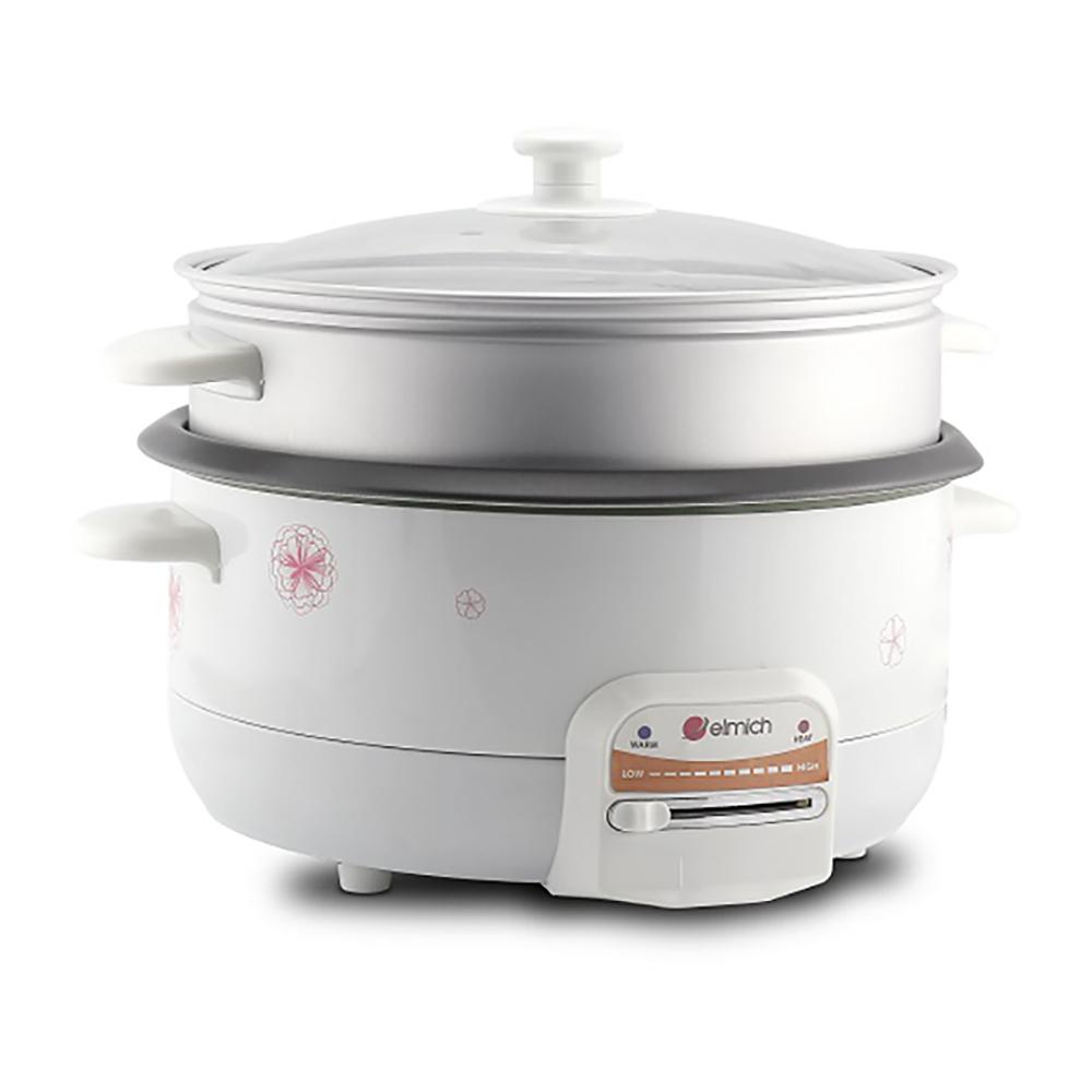 Nồi lẩu điện đa năng elmich el-3566 tặng kèm xửng hấp hàng chính hãng, bảo hành 15 tháng