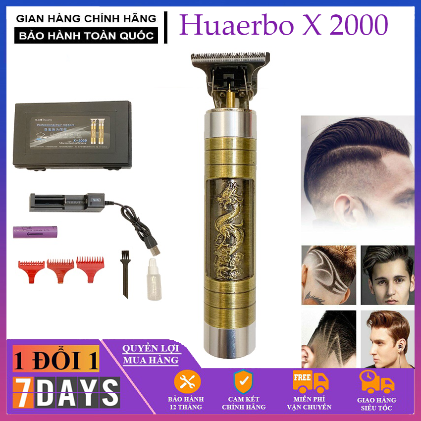 Tông Đơ Chấn Viền Loại Tốt Mẫu Mới Nhất Huerbo X2000 Pin Đi Kèm 1500mAh Cực Trâu, Cực Sát Tóc AE BARBER Tin Dùng
