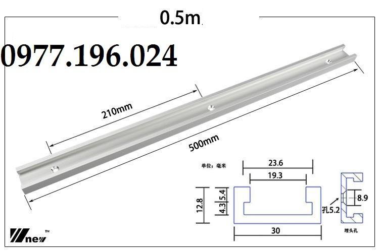 Thanh ray nhôm trượt bàn cưa 50cm cho máy cưa bàn và máy phay