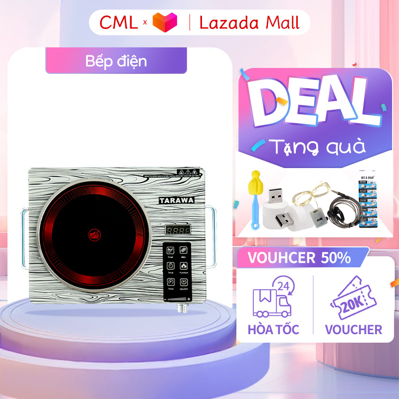 bếp điện từ hồng ngoại TARAWA, công suất 3500W,4 chế độ chọn nấu, đa chức năng không dính nồi,bảo hành 1 năm