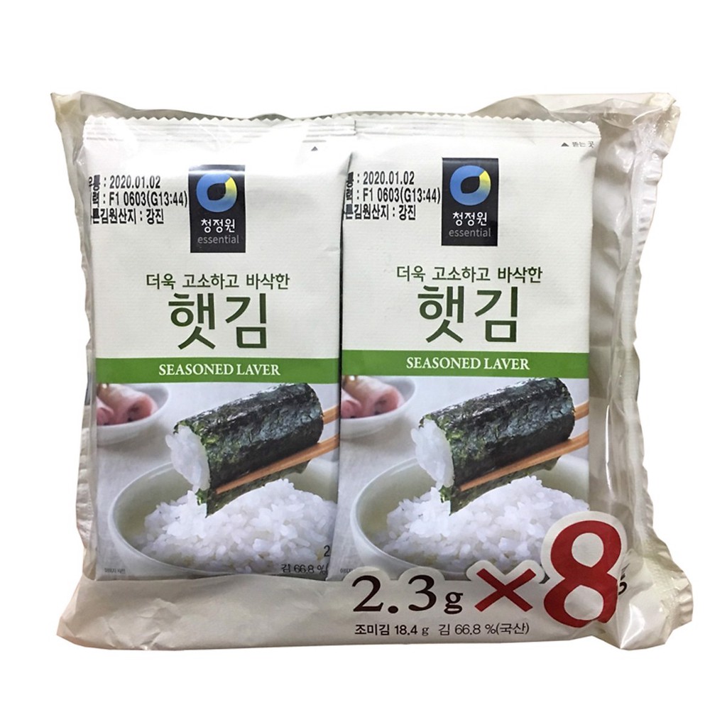 Bịch 8 gói lá kim ăn liền hàn quốc heat basak daesang 2.3g x 8