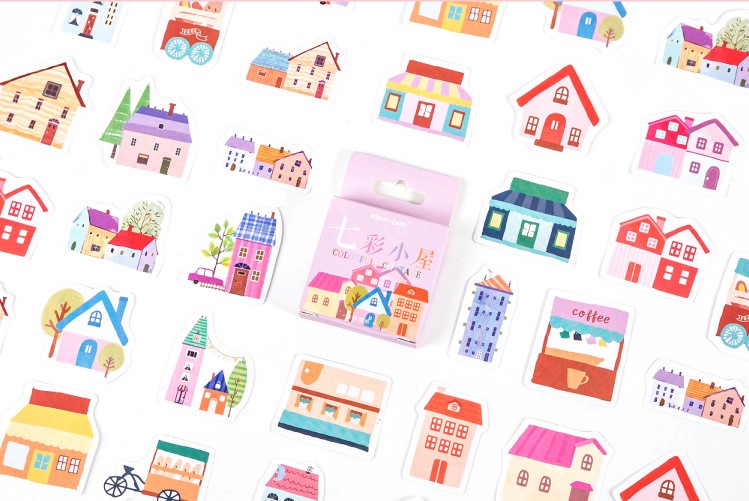 Hộp 46 stickers hình ngôi nhà