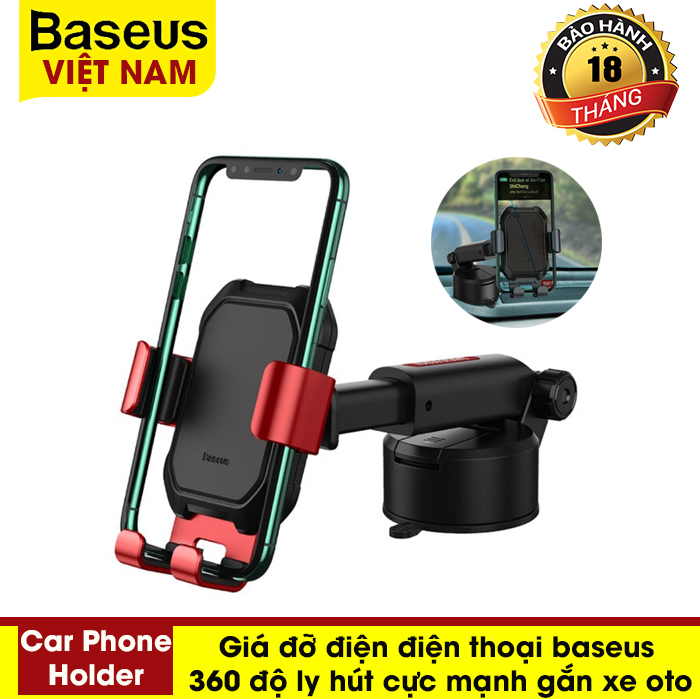 [BẢO HÀNH 18 THÁNG] Giá đỡ điện điện thoại baseus 360 độ ly hút cực mạnh gắn xe oto ( baseus tank gravity car mount holder with suction base)