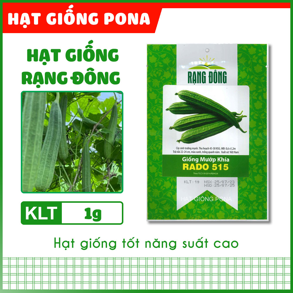 Hạt giống mướp khía rado 515 - hạt giống rạng đông