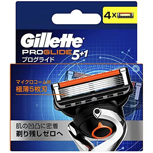 Vỉ 4 lưỡi dao cạo râu Gillette Fusion 5+1 Proglide Nhật Bản