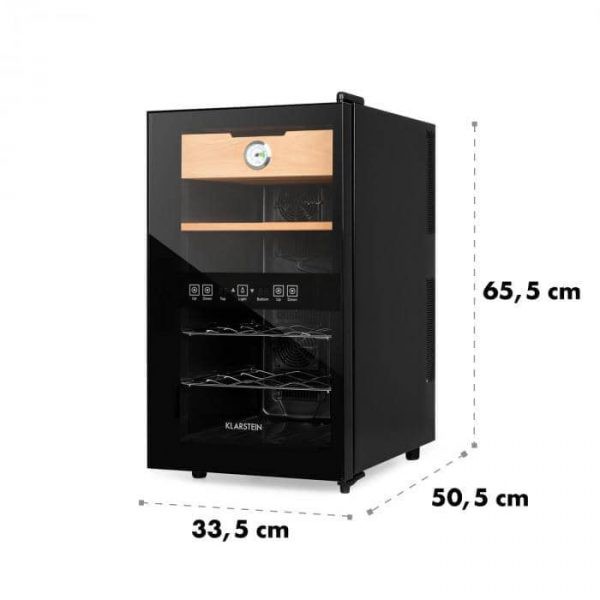 (Hàng Đức) Tủ Bảo Quản C.ig.a.r và R.ư.ợ.u V.a.n.g tích hợp 2in1 Klarstein 48L