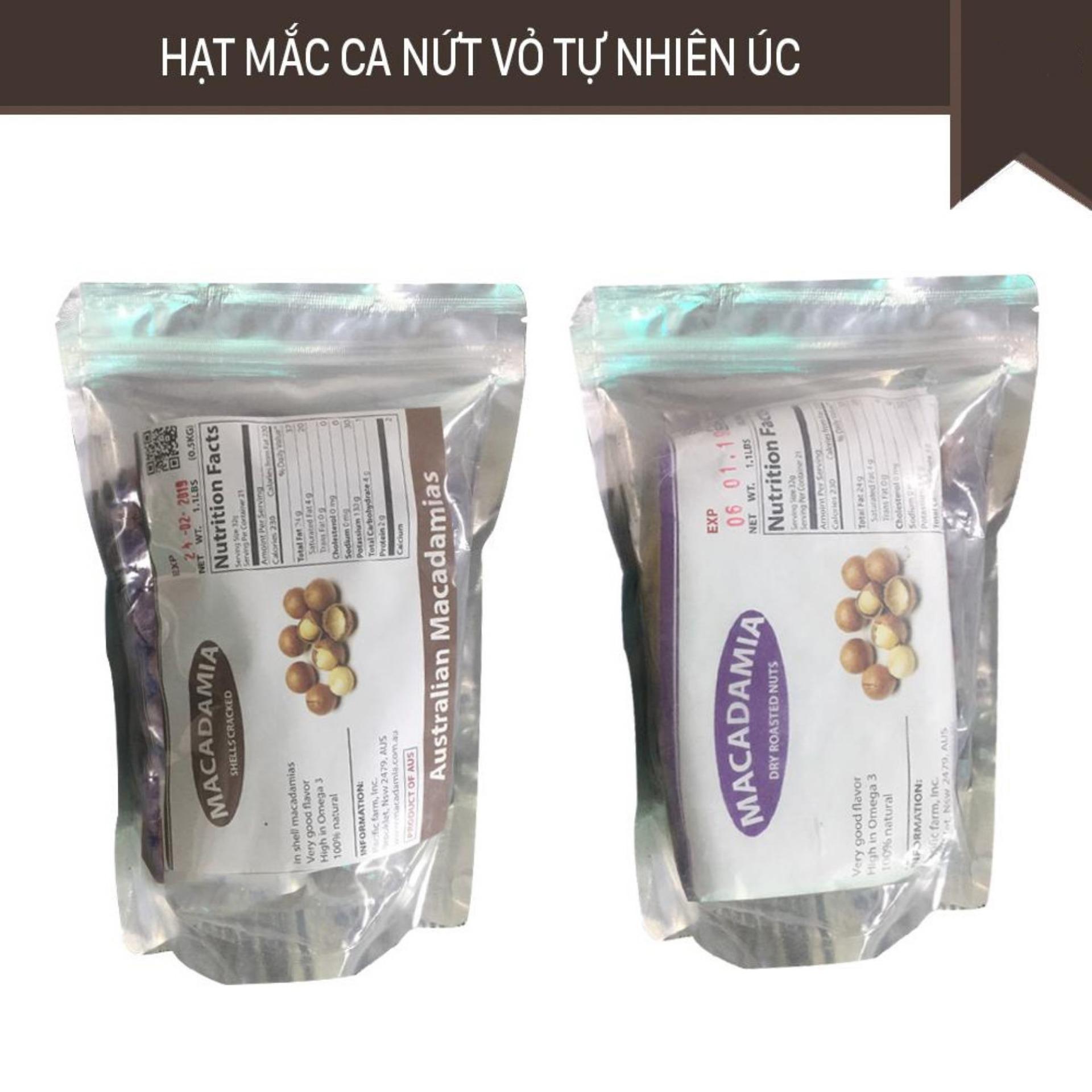 Hạt Macca Úc giá rẻ Macadamia nứt vỏ 500g