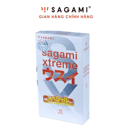 [HCM]Bao cao su Sagami Superthin - Mỏng - Kiểu truyền thống - Hộp 10 chiếc