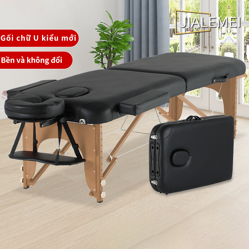 Giường massage spa gấp sang trọng-giường xách tay, hỗ trợ bằng gỗ, phù hợp với giường xăm và giường massage