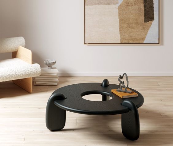 Bàn trà, bàn decor gỗ tự nhiên ba chân chắc chắn thiết kế mới IINE