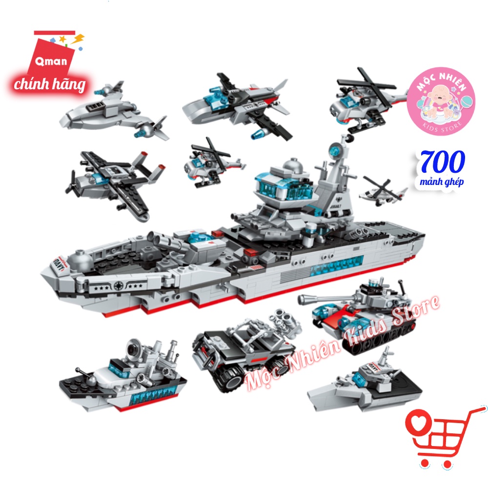 Đồ chơi lắp ráp xếp hình tàu chiến qman 1411 - tàu tuần dương biển - mộc nhiên