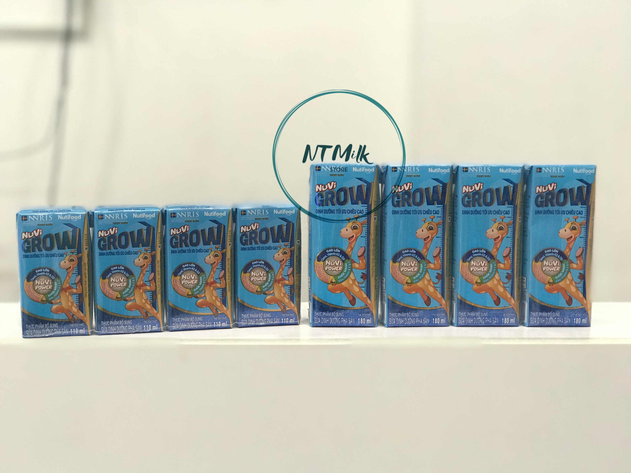 Thùng 48 hộp sữa bột pha sẵn nuvi grow 110ml, 180ml