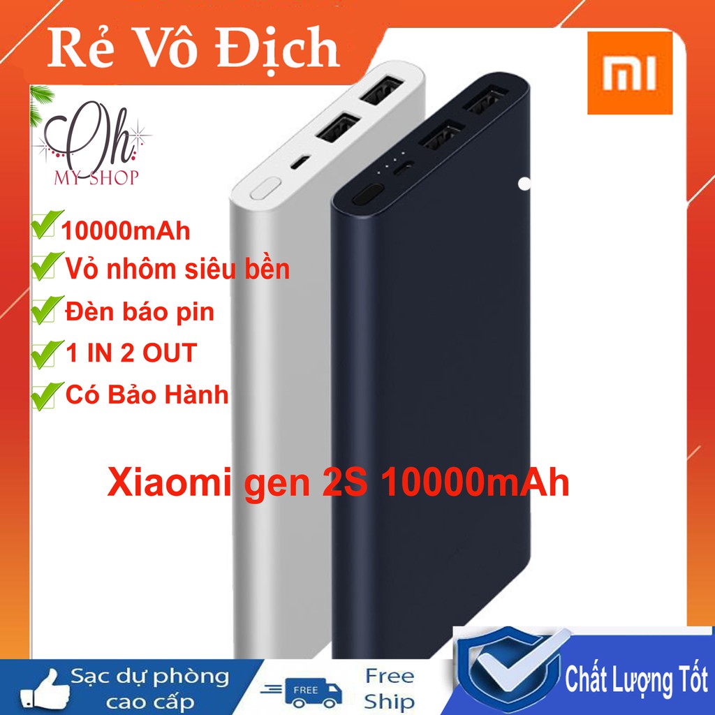 Sạc Dự Phòng - Sạc Dự Phòng Xiaomi Gen 2S 10000Mah Đủ Dung Lượng