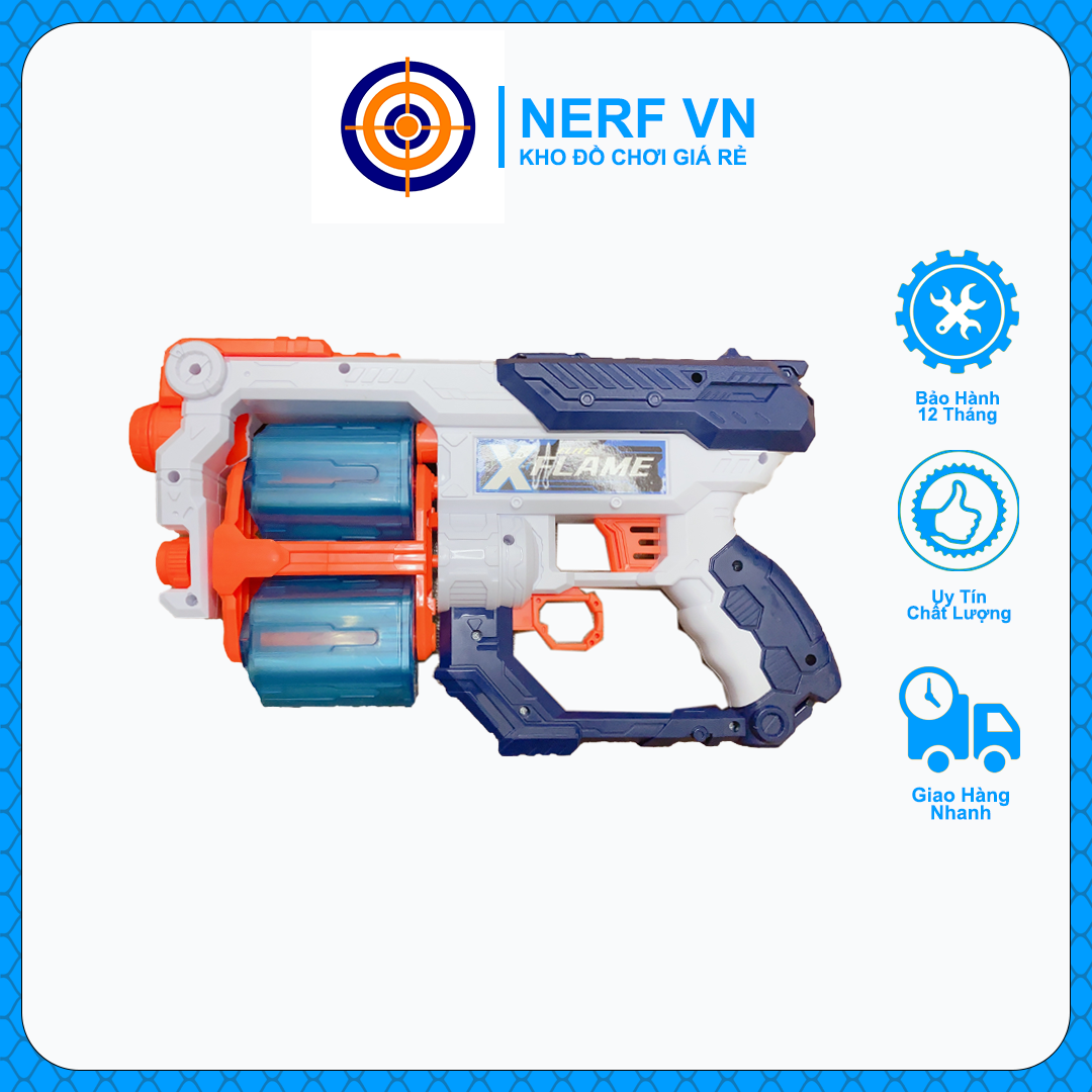 Đồ chơi trẻ em bắn xốp neft 6 nòng tặng kèm 12 viên xốp - nhựa abs an toàn với trẻ em