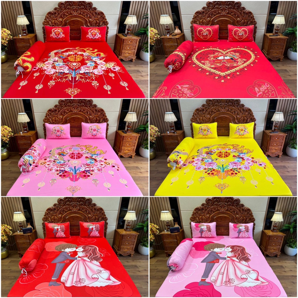 Bộ ga gối thun mát lạnh 5D cao cấp