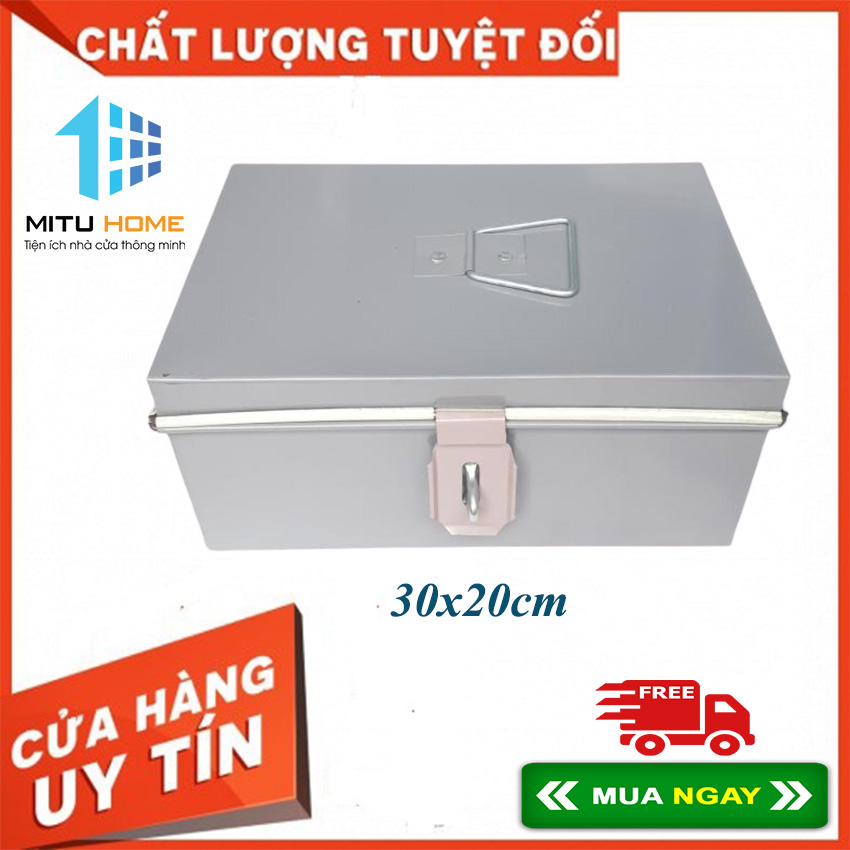 Hòm tôn đựng tiền, đựng tài liệu, hòm tôn nhỏ kích thước 30x20cm - MITUHOME