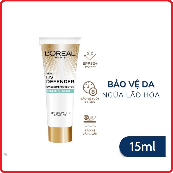 Kem chống nắng l'oréal kiềm dầu & thoáng mịn da 15ml