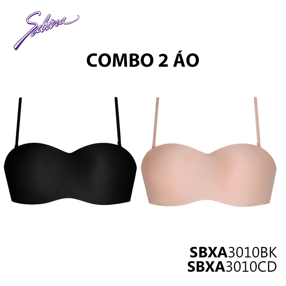 Combo 2 áo lót cúp ngang mút dày siêu nâng ngực màu trơn doomm doomm body bra by sabina sbxa3010