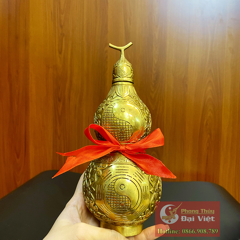 Hồ lô đồng phong thuỷ - hồ lô bát quái đồng nguyên chất cỡ trung