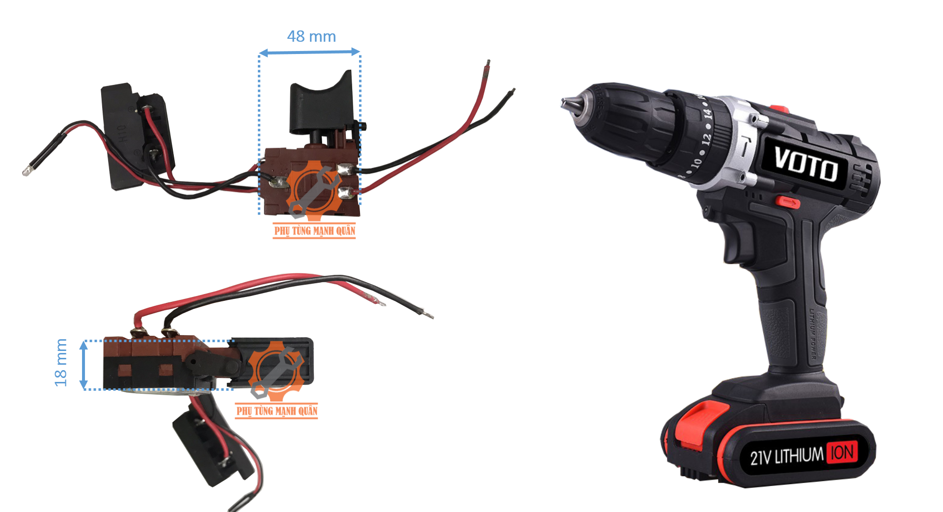 Công tắc máy khoan pin 21V
